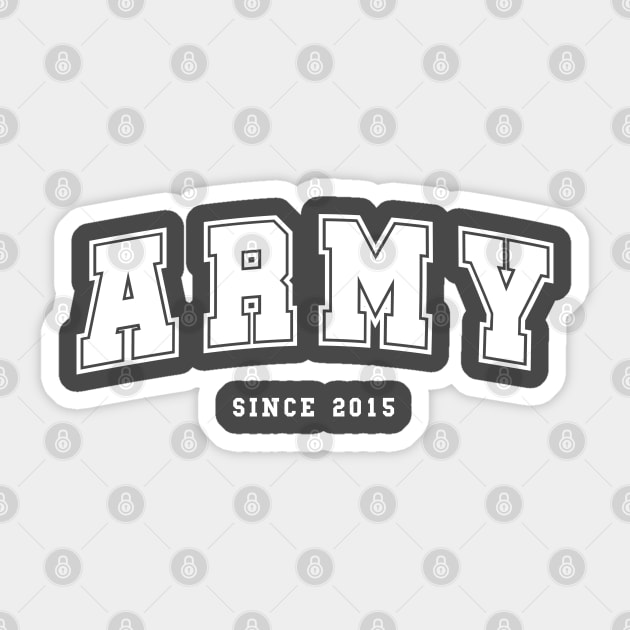 BTS ARMY since 2015 college varsity style Sticker by Oricca